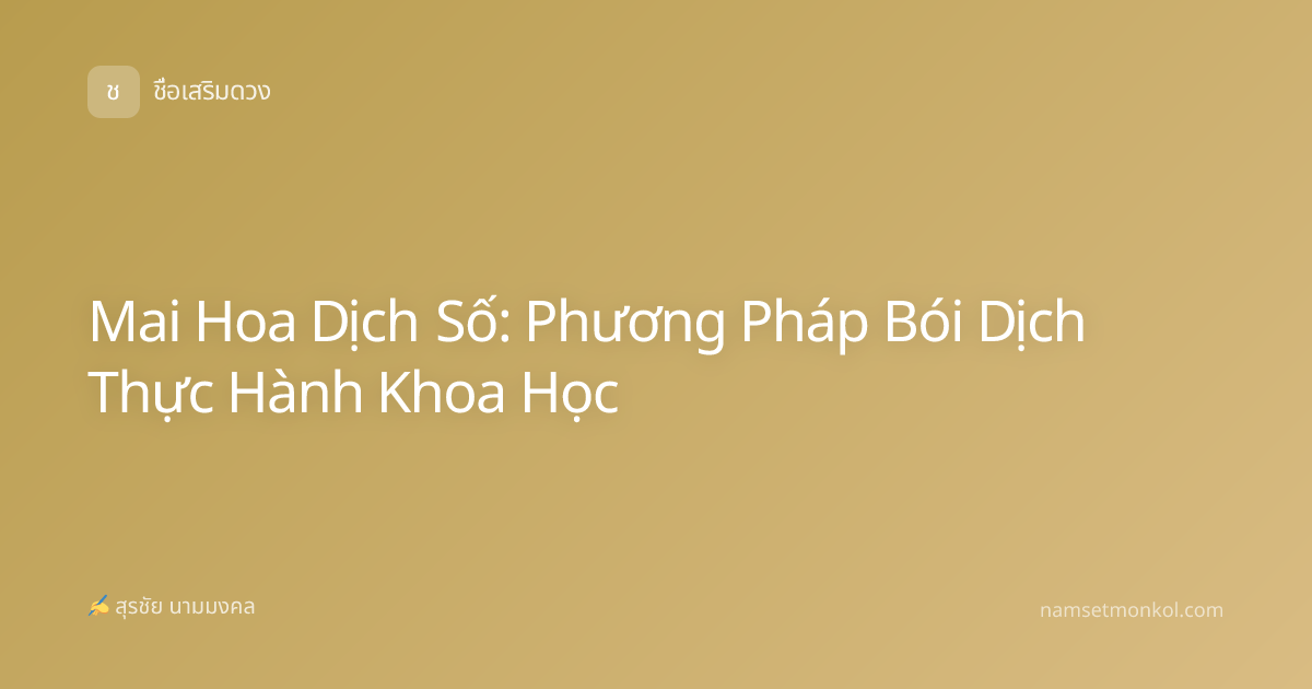 Mai Hoa Dịch Số: Phương Pháp Bói Dịch Thực Hành Khoa Học